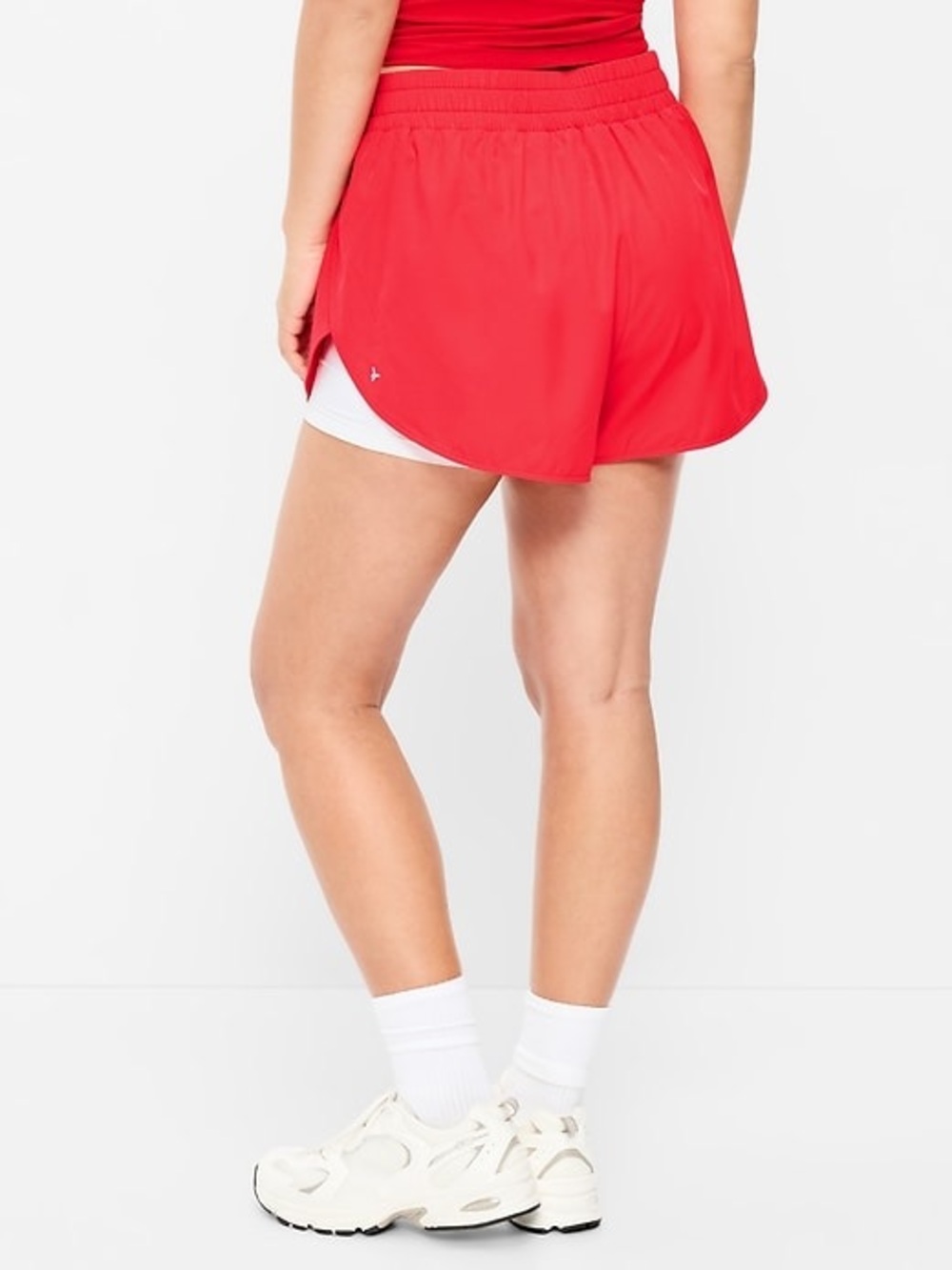 Old Navy High-Waisted StretchTech 2-In-1 Run Shorts XS | Bold Red